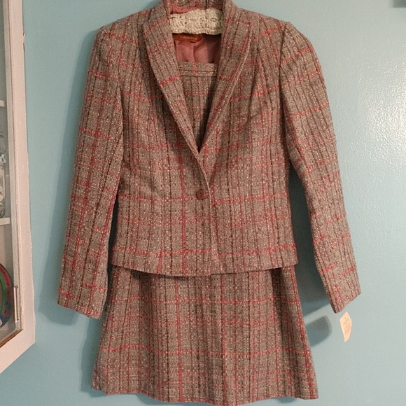 Vintage Dresses & Skirts - Vintage Ziba Wool Suit Skirt Jacket Pink  NWT 2